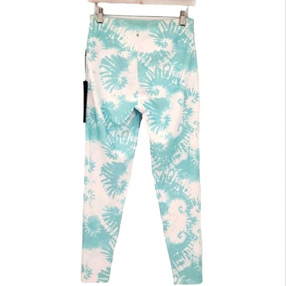 Kyodan Green and White Tie Dye High Waist Crop Length Stretch Legging Medium NWT - Picture 5 of 6